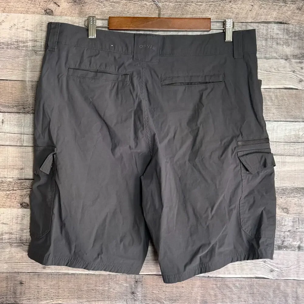 Orvis Tech Cargo Hiking Shorts Mens 36 Black Pockets Stretch Outdoors 10
